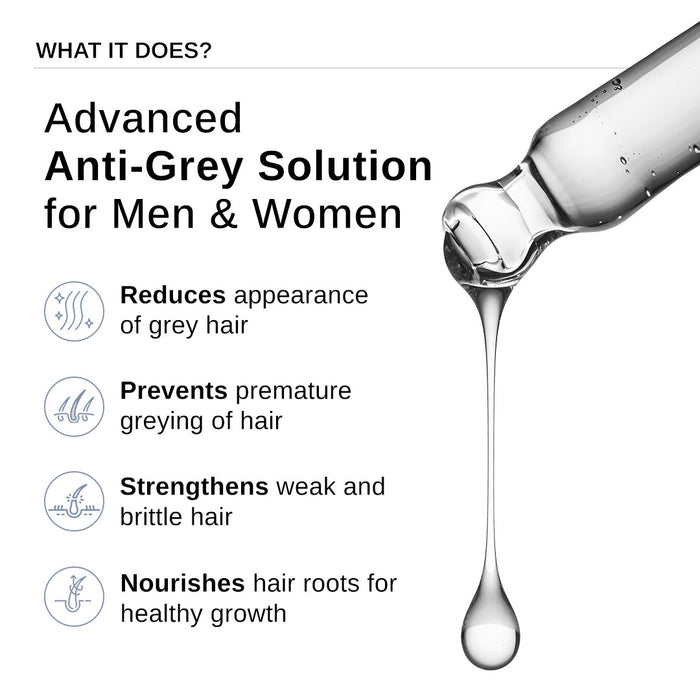 Advanced Anti-Grey Hair Serum With Silverfree Peptide, Rosemary & Biotin - 50 ml | Pack of 2