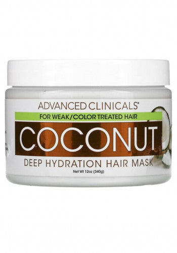 ADVANCED CLINICALS Coconut Deep Hydration Hair Mask With Vitamin E + Shea Butter + Kelp ماسك جوز الهند للشعر من ادفانسد كلينيكالز