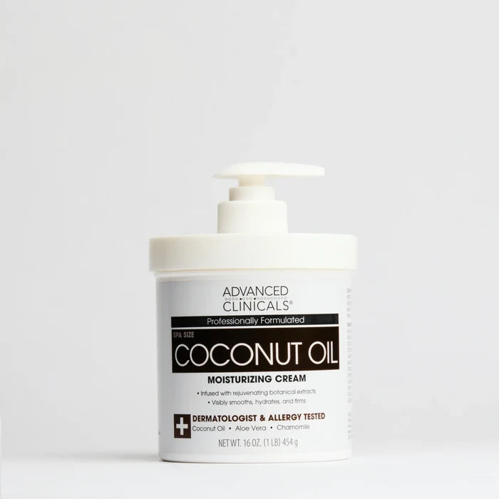 ADVANCED CLINICALS Coconut Oil Moisturizing Cream + Dermatologist & Allergy Tested مرطب جوز الهند للبشرة من ادفانسد كلينيكالز