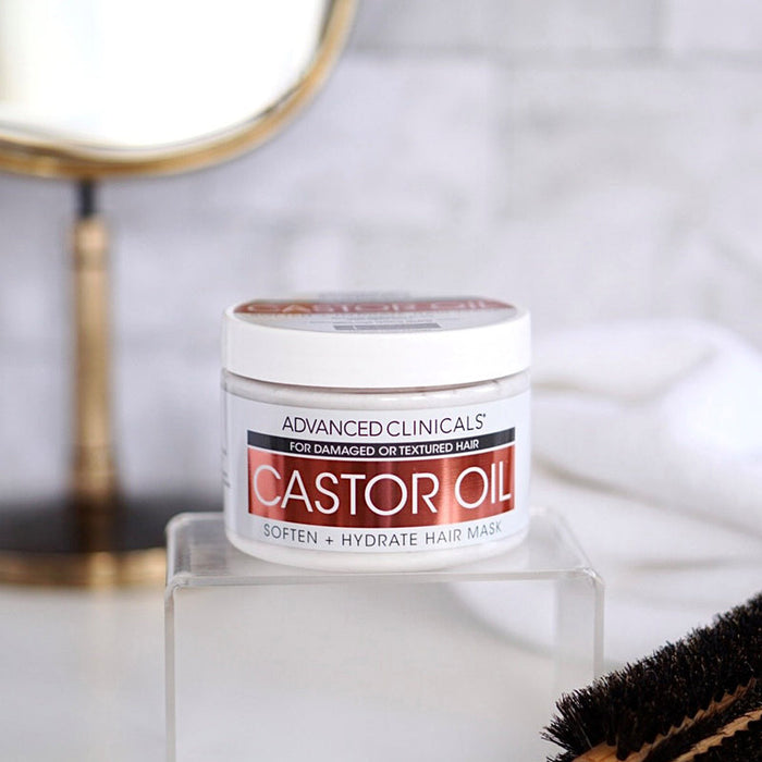 ADVANCED CLINICALS Dry Hair Rescue Castor Oil Soften + Hydrate Hair Mask ماسك الشعر بزيت الخروع من ادفانسد كلينيكالز