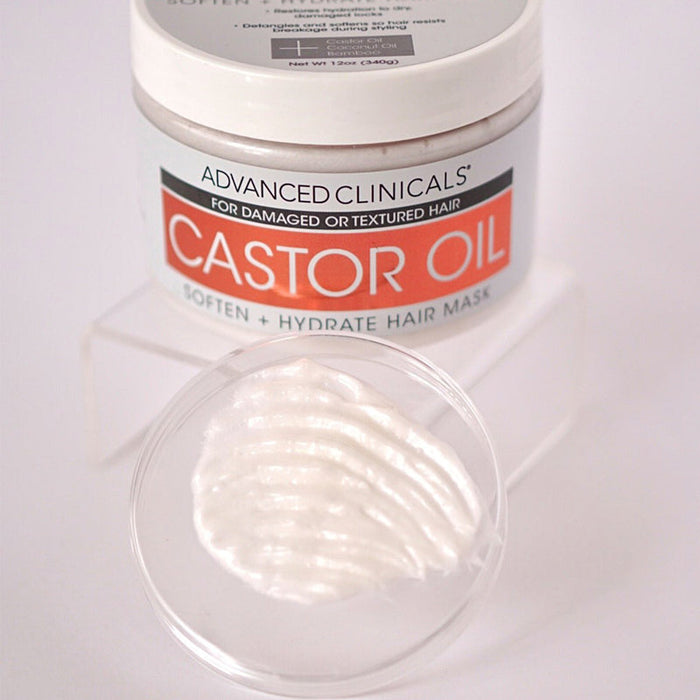 ADVANCED CLINICALS Dry Hair Rescue Castor Oil Soften + Hydrate Hair Mask ماسك الشعر بزيت الخروع من ادفانسد كلينيكالز