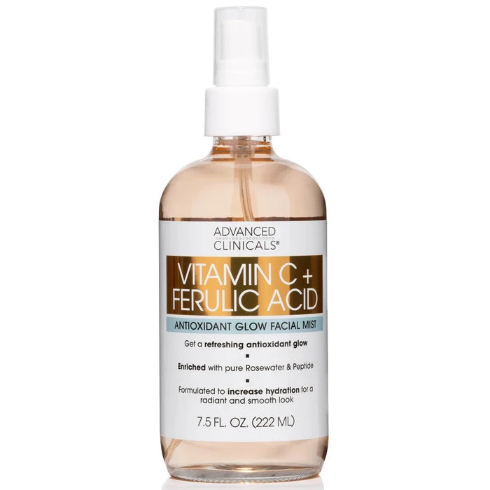 ADVANCED CLINICALS Vitamin C + Ferulic Acid Antioxidant Glow Facial Mist مست الفيتامين سي من ادفانسد كلينيكالز