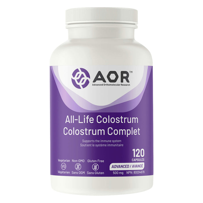 Bottle of AOR All-Life Colostrum 120 Capsules