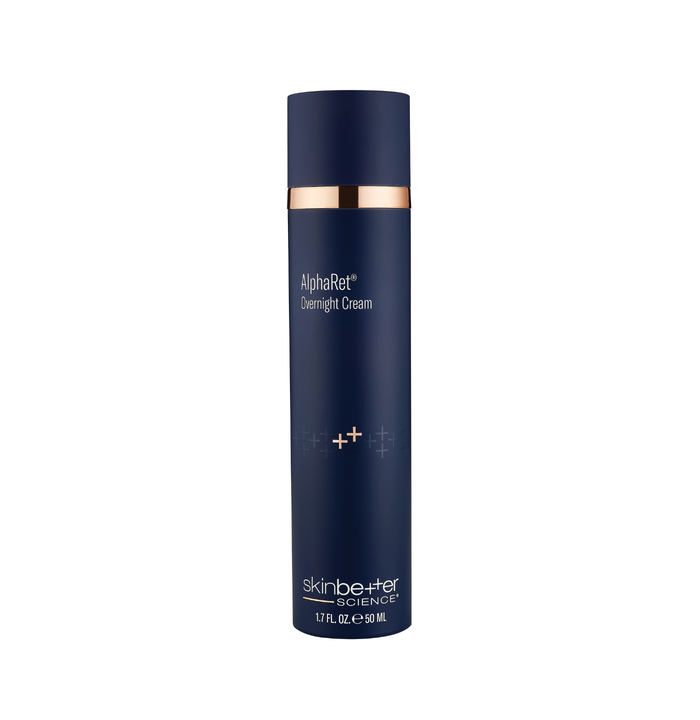 Blue skincare bottle labeled 'AlphaRet' on a white background