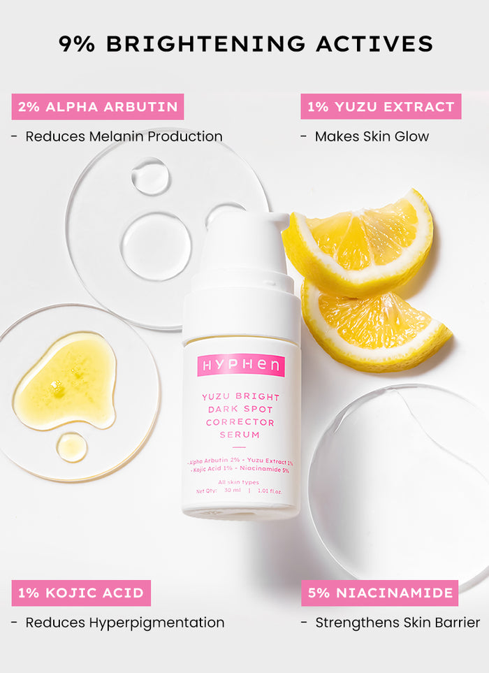 Hyphen AM Glow Essentials - key ingredient breakdown infographic
