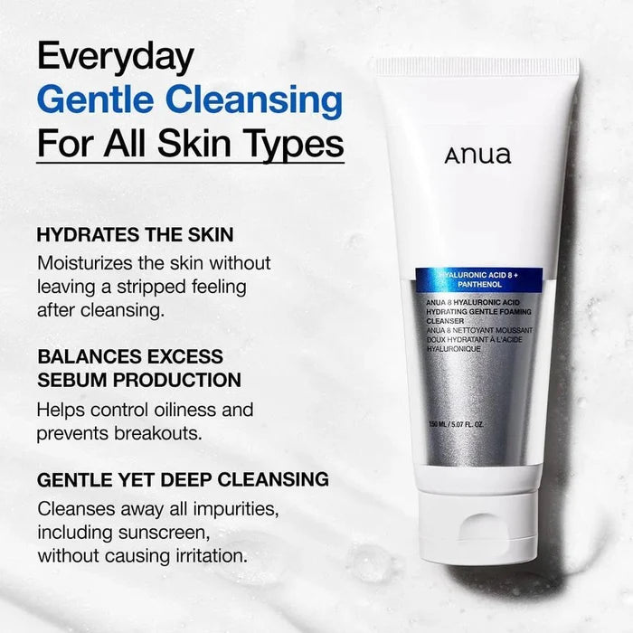 ANUA 8 Hyaluronic Acid Hydrating Gentle Foaming Cleanser 150 mL