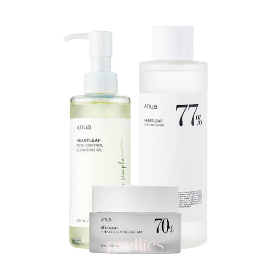 ANUA Heartleaf Toner + Cream + Cleansing Oil [Set]