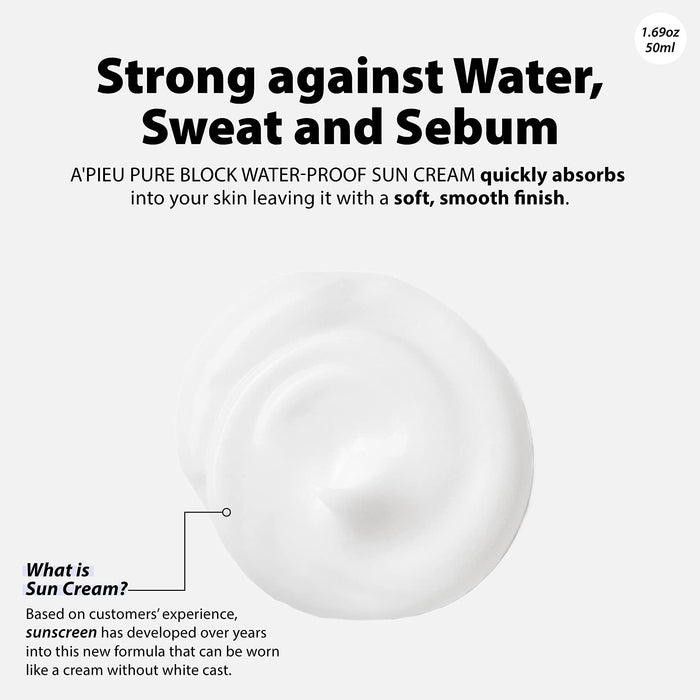 A'PIEU Pure Block Water Proof Sun Cream SPF 50+ PA+++ واقي الشمس من ايبيو