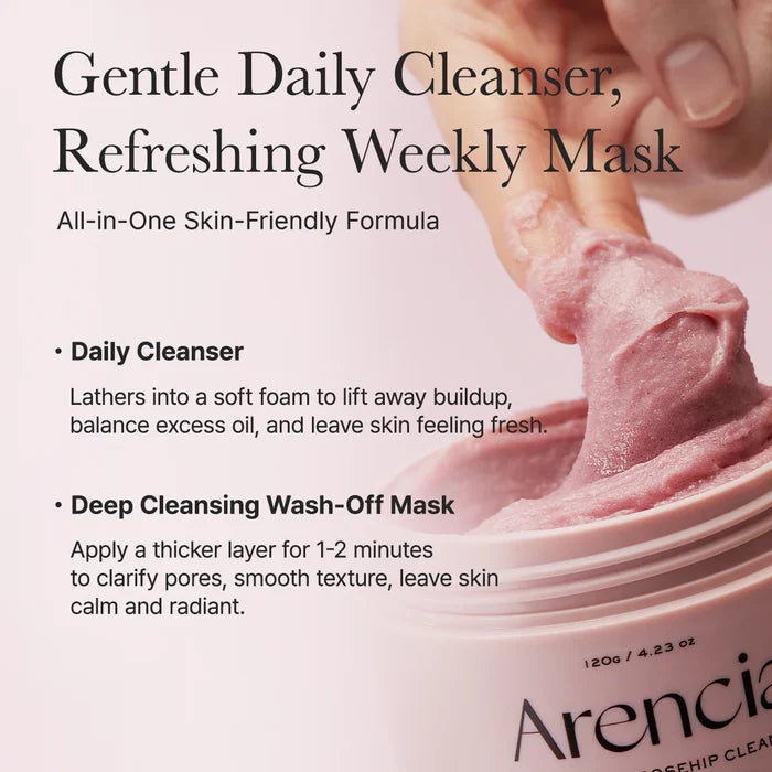 Arencia Fresh Rosehip Rice Mochi Cleanser 120g | GlamTouch UK