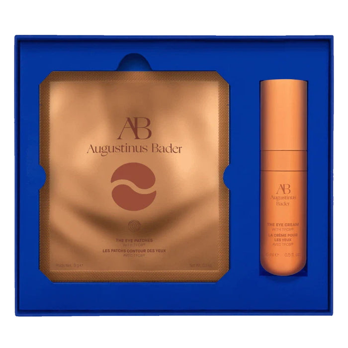 Augustinus Bader eye rejuvenating kit with Eye Patches and Eye Cream in blue gift box