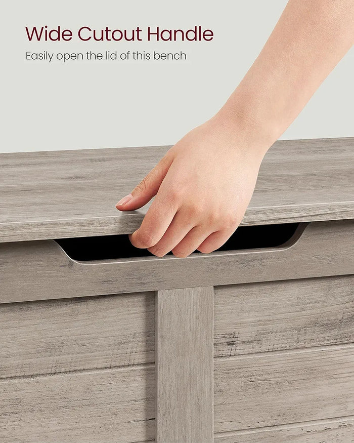 Banc de rangement VASAGLE Gris cendré - Style ferme 40 x 100 x 46 cm