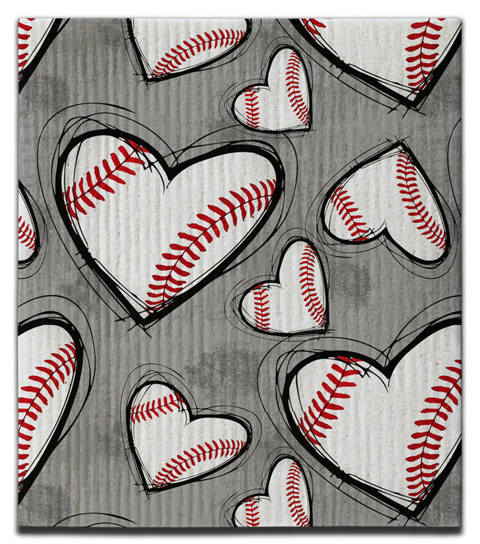 Baseball Heart Dishcloth - CJ Bella Co.