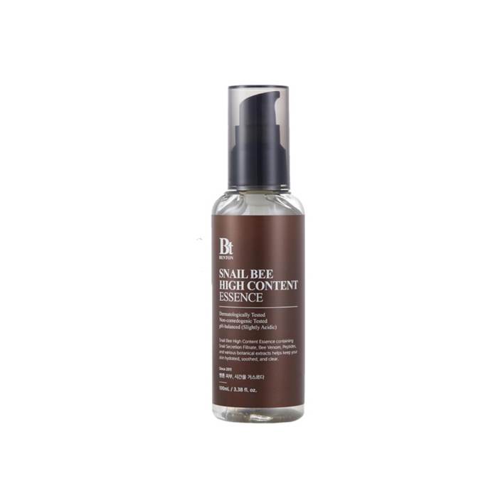 BENTON Snail Bee High Content Essence is a multi-functional essence that hydrates, soothes, and improves skin texture. Formulated with Snail Mucin, Bee Venom, and Niacinamide, it helps repair skin, reduce dark spots, and boost elasticity. Enriched with Peptides, Aloe, and Beta-Glucan, it calms irritation and supports a healthier, more radiant complexion—perfect for sensitive, troubled, or dull skin.