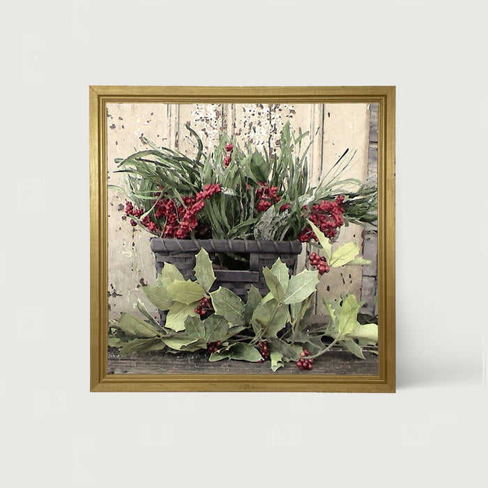Berry Basket with Holly