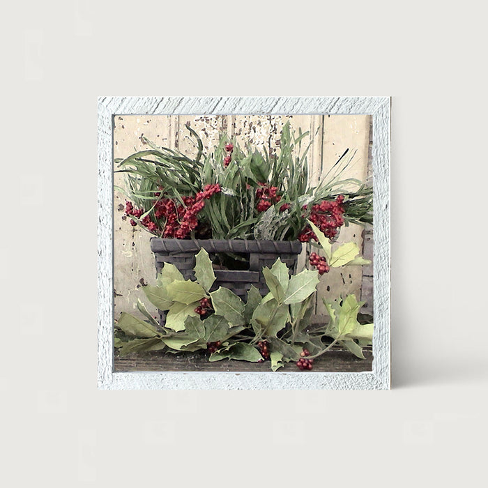 Berry Basket with Holly