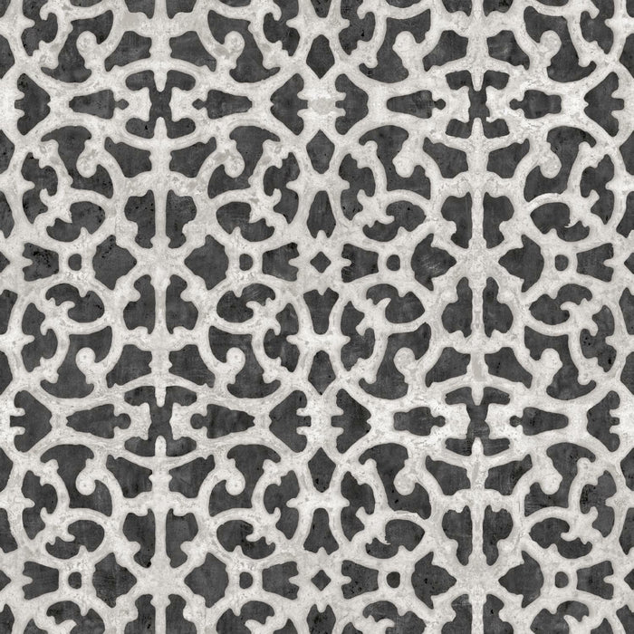 Black/White Scroll Gate Peel & Stick Wallpaper - EonShoppee