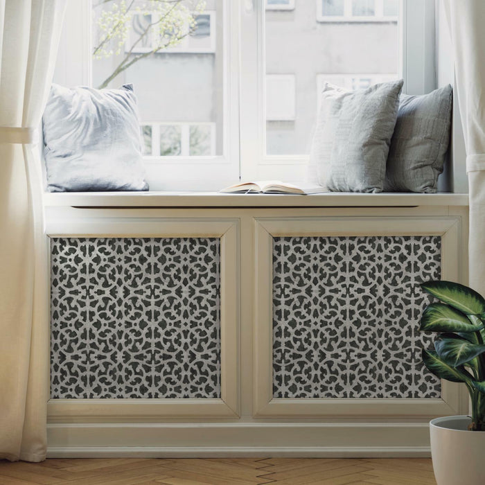 Black/White Scroll Gate Peel & Stick Wallpaper - EonShoppee