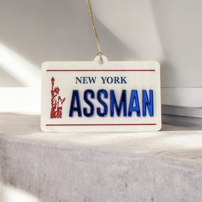 Bort or Assman License PlateChristmas Ornament