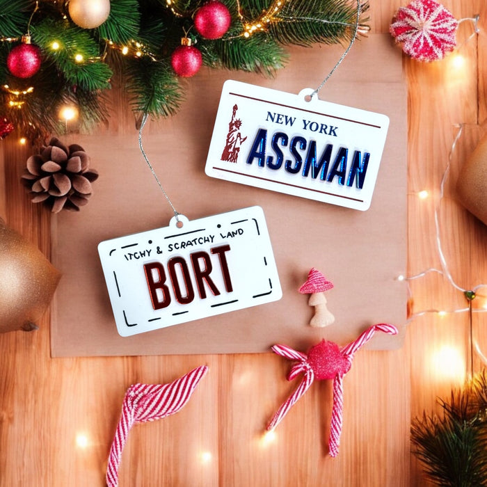 Bort or Assman License PlateChristmas Ornament