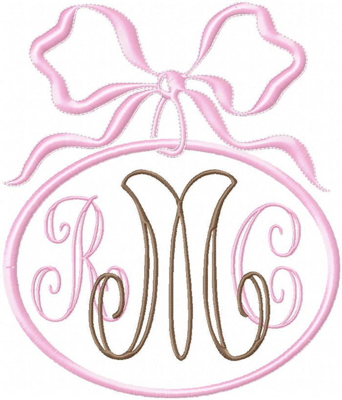 Bow Frames - Machine Embroider Monogram Frames Set of 3 Frames in 2 Sizes each