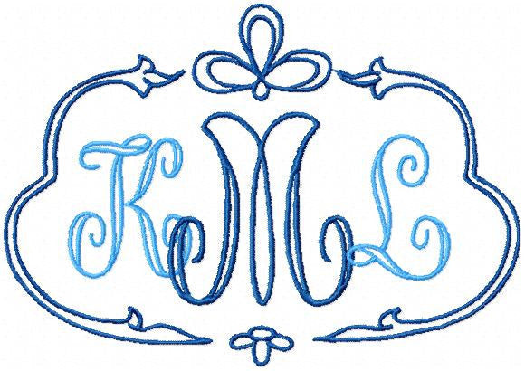 Bow Frames - Machine Embroider Monogram Frames Set of 3 Frames in 2 Sizes each