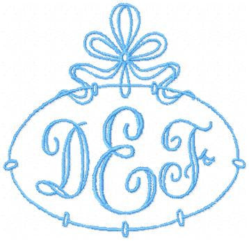 Bow Frames - Machine Embroider Monogram Frames Set of 3 Frames in 2 Sizes each
