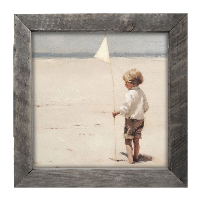 Boy on beach - Framed art