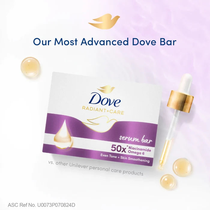 [BUNDLE OF 3] Dove Radiant + Care Serum Bar Niacinamide and Omega 6 90g
