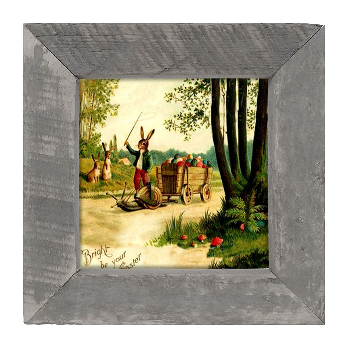 Bunny on a Snail - Framed art
