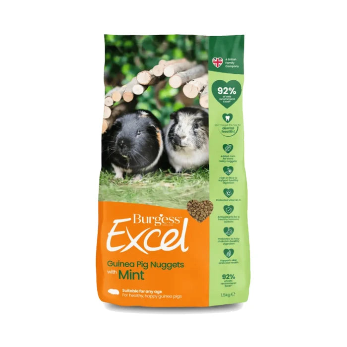 Burgess Excel: Adult Guinea Nuggets With Mint 1.5kg