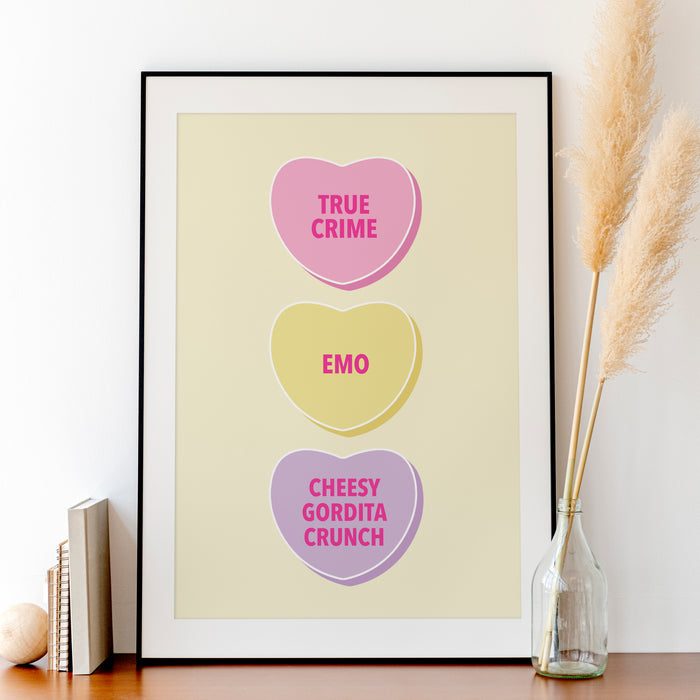 Candy Hearts | Fully Customizable 12"x18" or 18"x24" Print only