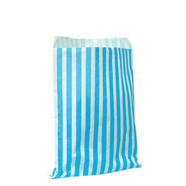 H Pack and magnum Packaging 5 x 7" / Light Blue / 1000 Bags Candy Stripe Paper Bags