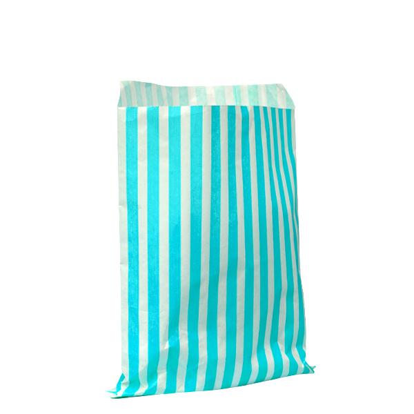 H Pack Packaging 5 x 7" / Light Blue / 1000 Bags Candy Stripe Paper Bags