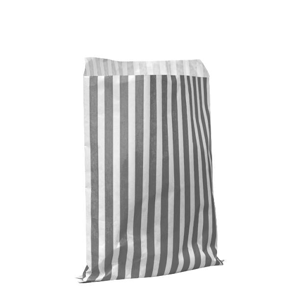 H Pack Packaging 5 x 7" / Grey / 1000 Bags Candy Stripe Paper Bags