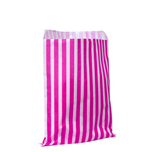 H Pack Packaging 5 x 7" / Pink / 1000 Bags Candy Stripe Paper Bags