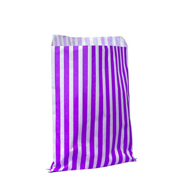 H Pack Packaging 5 x 7" / Purple / 1000 Bags Candy Stripe Paper Bags
