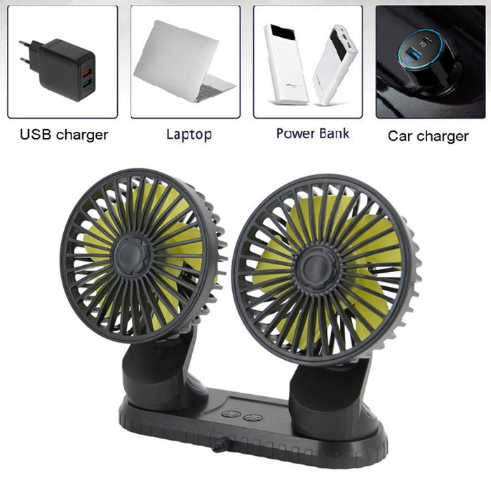 Car Dashboard Cooling Fan Adjustable USB Powered 3-Speed Blossom Online UG