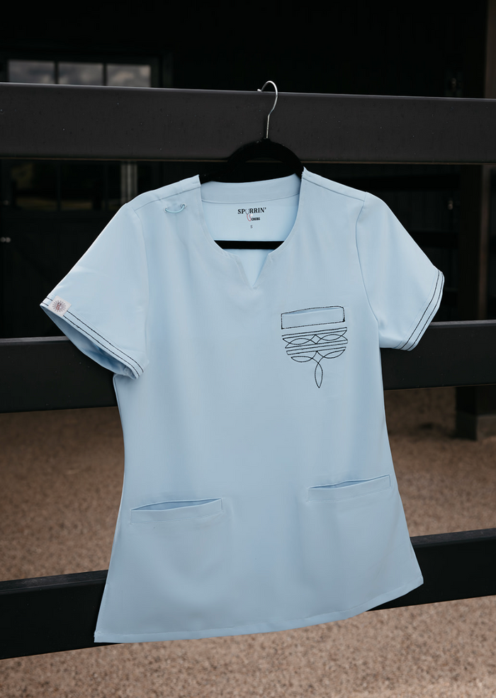 Cecil Blue Boot-Stitch Top