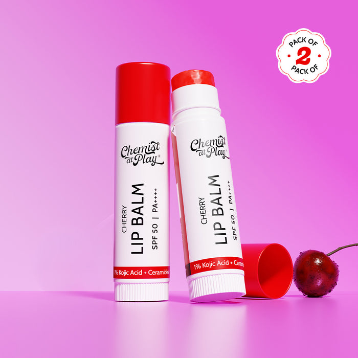 Cherry Lip Balm for Chapped Lips | SPF 50 PA++++ | Cherry - 4.5 gm | Pack of 2
