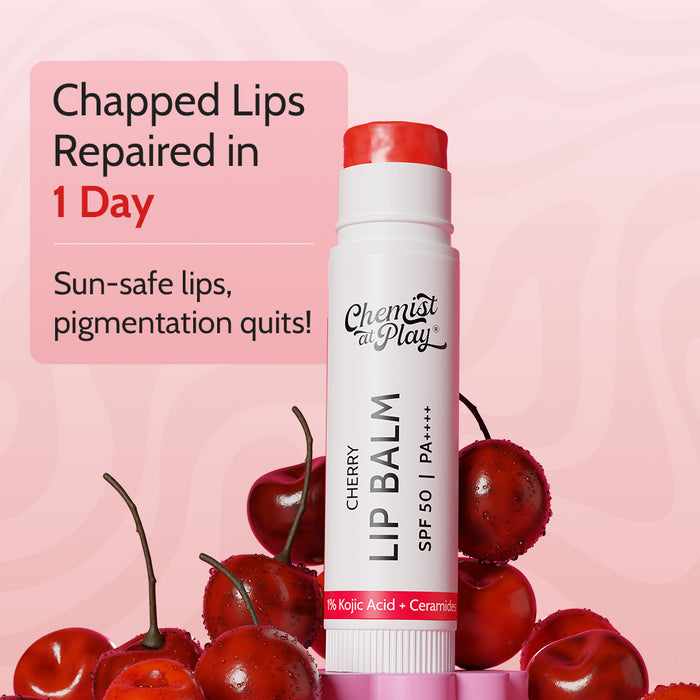 Cherry Lip Balm for Chapped Lips | SPF 50 PA++++ | Cherry - 4.5 gm | Pack of 3