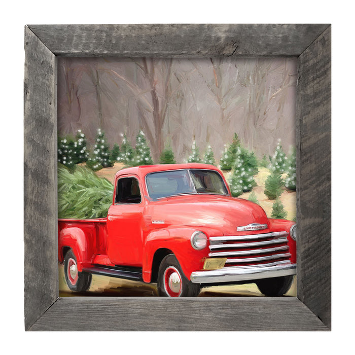 Chevy Truck with a Fresh Cut Tree - Framed art