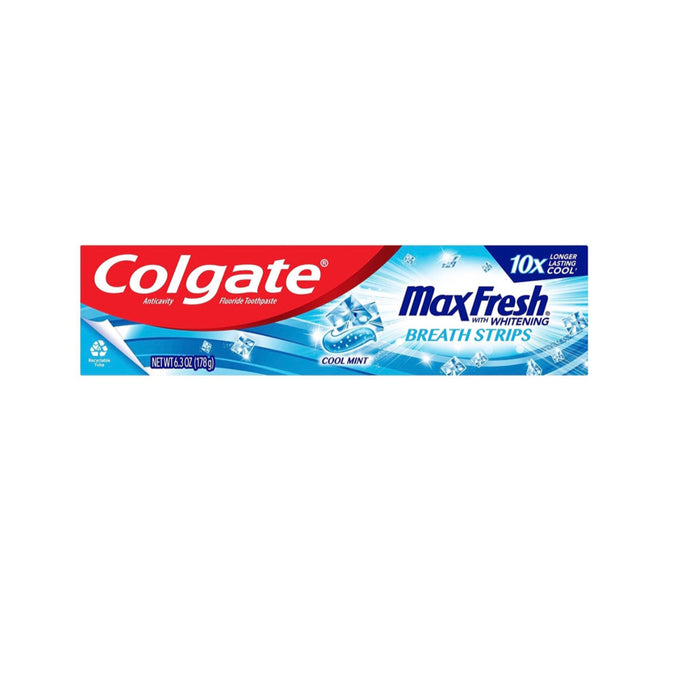 COLGATE Max Fresh® With Whitening Breath Strips Toothpaste (Cool Mint)  معجون اسنان