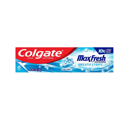 COLGATE Max Fresh® With Whitening Breath Strips Toothpaste (Cool Mint)  معجون اسنان