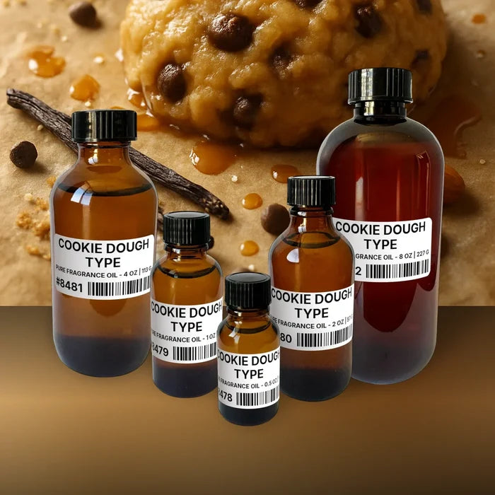 Cookie Dough Type Pure Fragrance Oil - 8 lb | 3.63 kg fragrance bottle image with atmospheric background for Pure Fragrance Oil. Premium lifestyle product photo for fragrance listing.