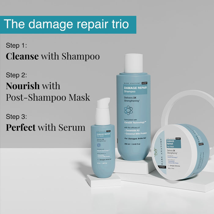 Damage Repair Shampoo With Ceramide A2 & Coconut Milk Protein - 250 ml | Pack of 2
