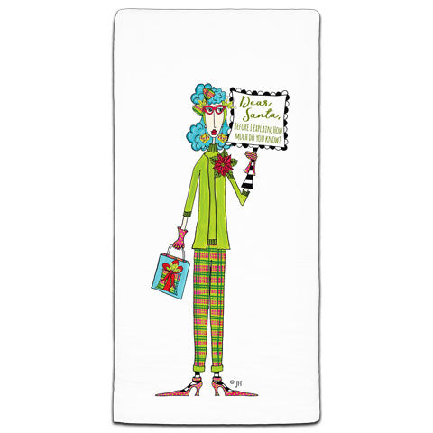 "Dear Santa" Dolly Mama's by Joey Flour Sack Towel - CJ Bella Co.