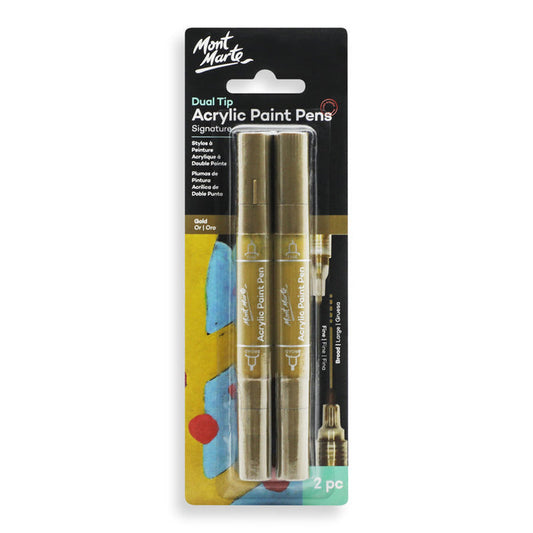 Dual Tip Acrylic Paint Pens Signature Gold 2pc