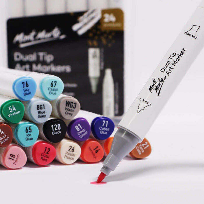 Dual Tip Art Markers in Case Premium 24pc