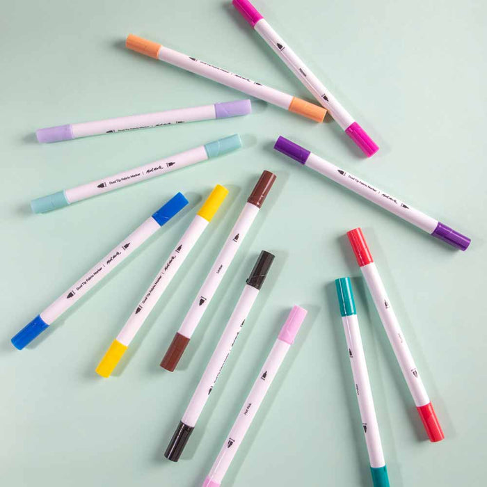Dual Tip Fabric Markers Signature 12pc