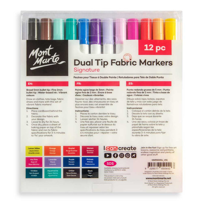 Dual Tip Fabric Markers Signature 12pc